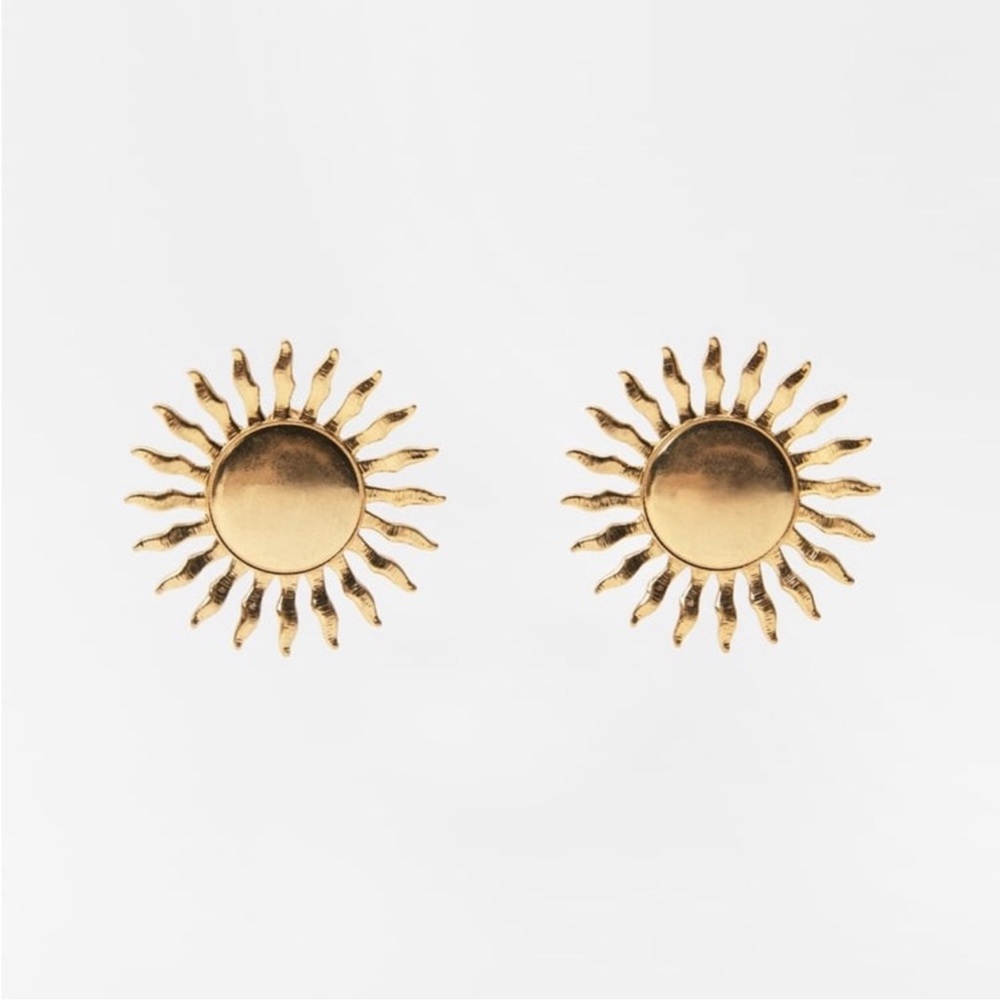 Zara Gold Sunburst Earrings